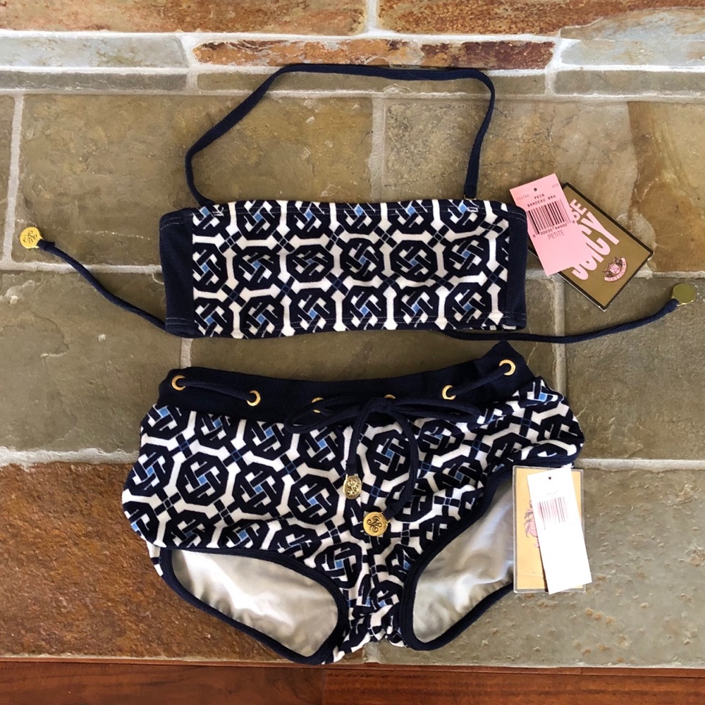 NWT JUICY COUTURE 2 Piece Bandeau Bikini, Petite